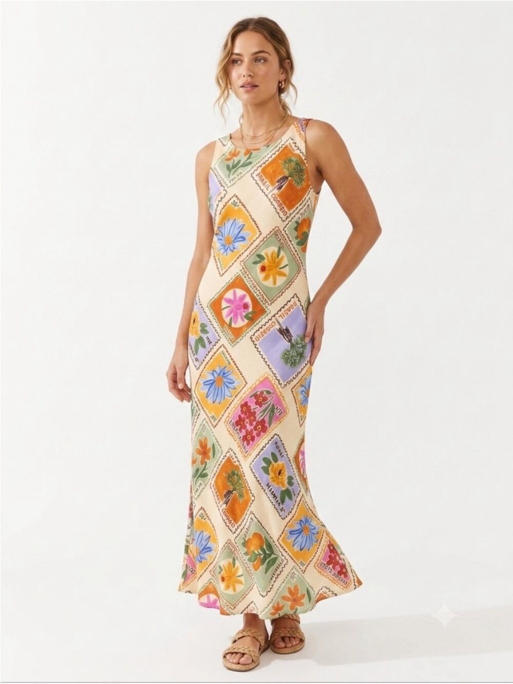 ๐ PAPER HEART (ANTHROPOLOGIE) Herbs and Spices Maxi Dress. Size XL. Good Cond! - Picture 3 of 13
